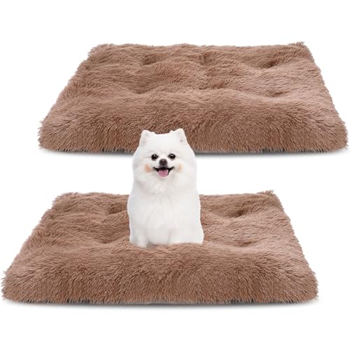 Soaoo 2 Pcs Plush Dog Beds Fluffy Pet Bed Pads Soft Dog Crate Bed Mat Calming Anti-Slip Machine Washable Kennel Mat for Sleeping and Anti Anxiety for Large Medium Small Dogs Khaki(31.5 x 21.65”) Soaoo 2 Pcs Plush Dog Beds Fluffy Pet Bed Pads Soft Dog Crate Bed Mat Calming Anti-Slip Machine Washable Kennel Mat for Sleeping and Anti Anxiety for Large Medium Small Dogs Khaki(31.5 x 21.65”)