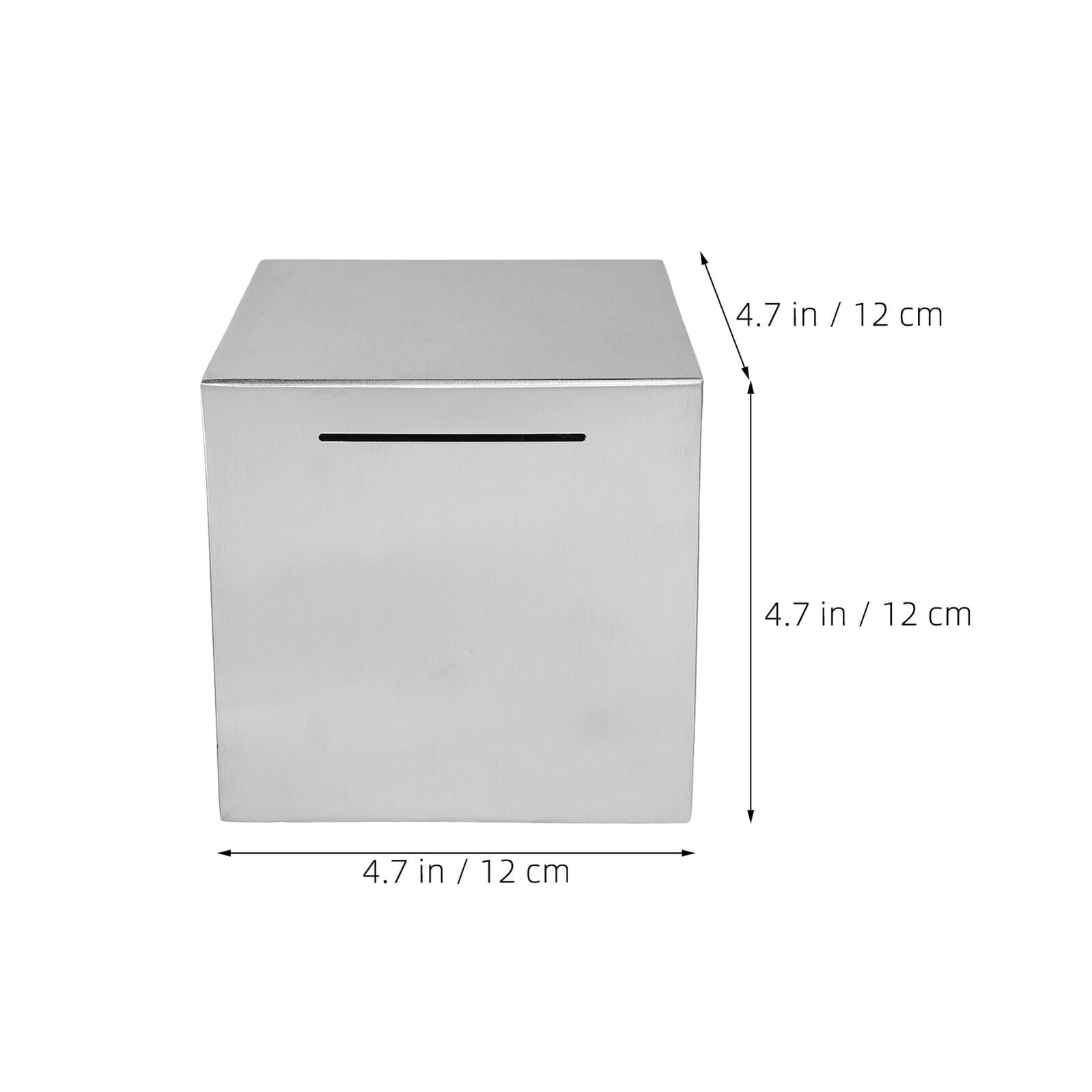 Tirelire en Acier Inoxydable Inviolable 12X12X12 CM Boîte à Monnaie Sécurisée pour Adultes Lot de 2 Rangement Robuste pour Pièces et Billets Usage Maison et Bureau