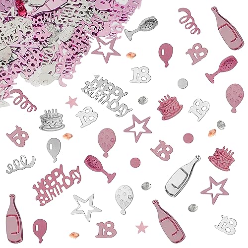 OSDUE Confettis Deco, Confetti Anniversaire Decoration Fete 30g, 18 Ans, Or Noir Argent Confettis Anniversaire Nombre Étoile De Table Deco, pour Anniversaires...