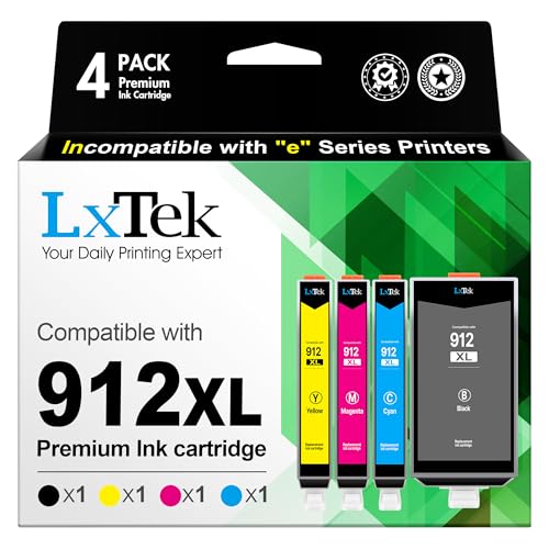 912 912XL Multipack 912 XL Druckerpatronen Kompatibel für HP 912 Druckerpatronen 912 für HP Officejet Pro 8022 Patronen 8020 8012 8010 8014 8024 8025 (Schwarz Cyan Magenta Gelb 4er-Pack)