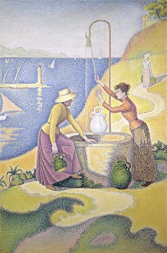 Poster Paul Signac Jeunes femmes de Provence au puits toile 50x70 sans pliure