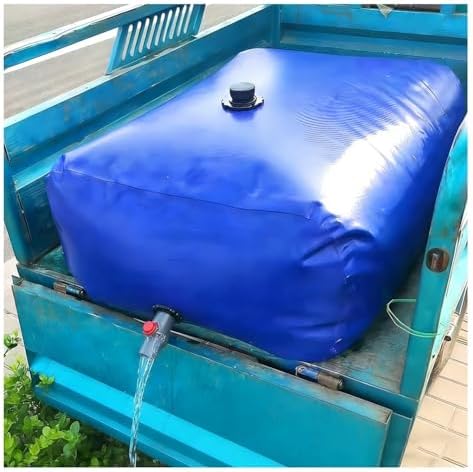 Portable Water Storage Bladder - 1000L Soft Water Tank with Valve, Emergency Water Bag for Camping, Drought Relief, Fire-Fighting & Agricultural Use (1.5x1x0.7m)