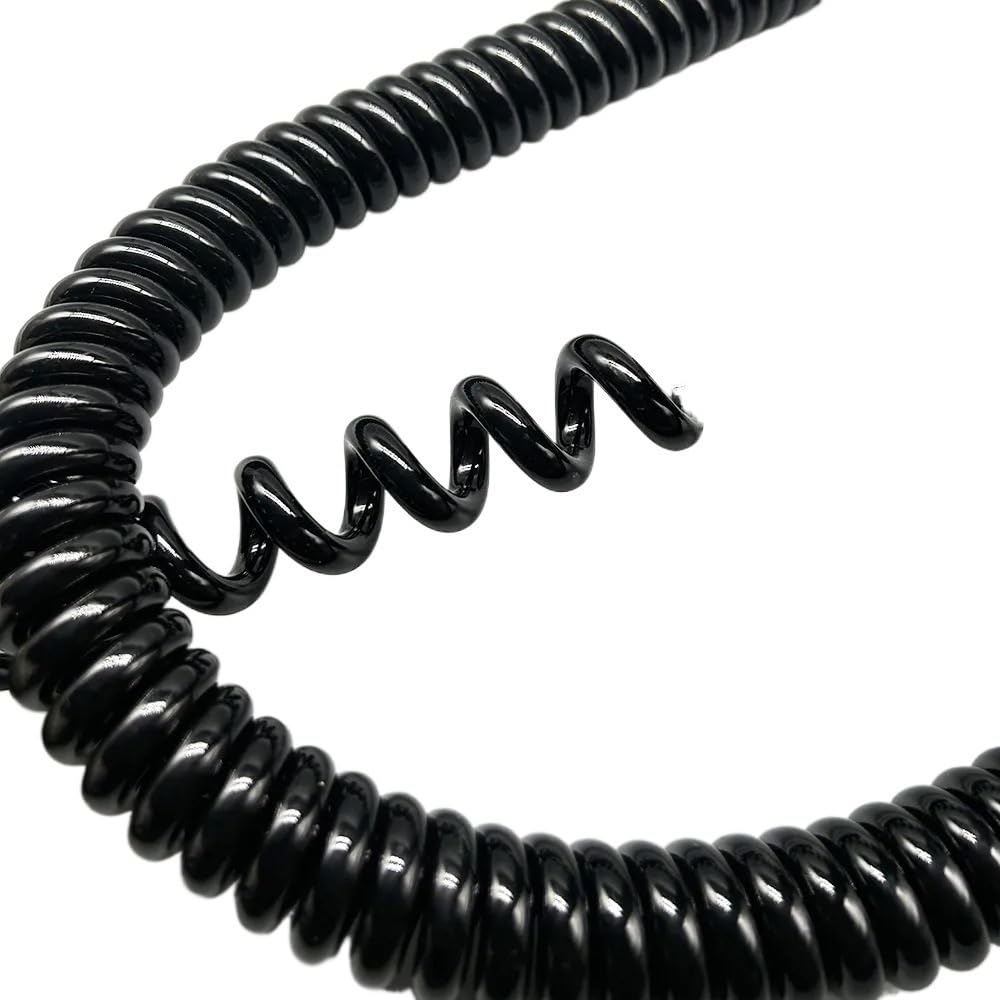 Cable de alimentación de 3 núcleos en espiral de 1 metro flexible de red
