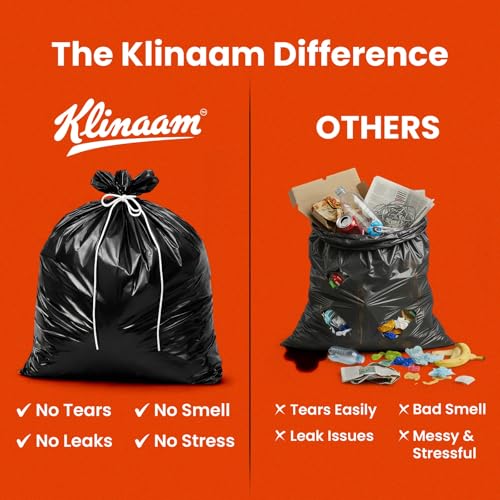 Image of Garbage Bags EX-Large 30 x 37 Inches | 45 Bags (15 Bags x 3 Rolls) | Strong & Leakproof Dustbin /Trash Bags | Waste Bags | Bathroom Dustbin Bags | For Dry & Wet Waste | Black