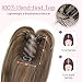 HOOJIH Hair Topper for Women with Thinning Hair 4x2.5inch Base Real Human Hair Topper with Bangs Handmade Invisiable Lace Front Topper - Medium Brown with Blonde Highlights