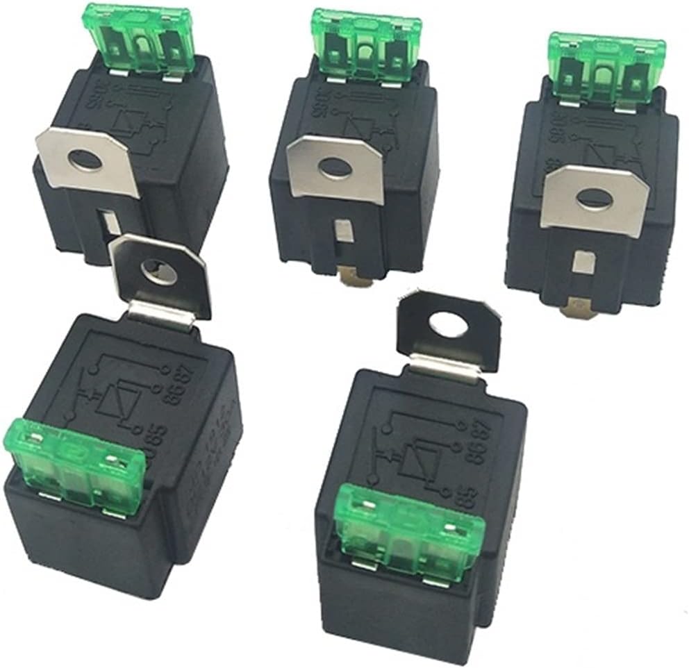 5pcs jd1912 DC12V/24V 30A 4 Pins 1NO Contact Type Vehicle Car Relay with Fused Switch