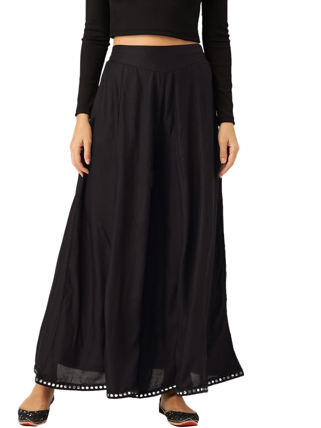 juniper Women`s Rayon Solid Flared Palazzo-picture-36