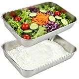 Panierschalen Set 2er Edelstahl Schale Rechteckig 22×14,5×5 cm für Gemüse