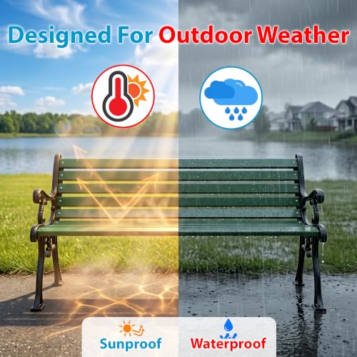 Image of BRISHI 3 Seater Cast Iron Garden Bench for Indoor & Outdoor Park /Patio /Living Room /Terrace /Balcony (Green).