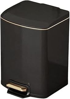 ごみ箱 ステンレススチールペダル、取り外し可能なインナーケース、クッション付きドロップクロージャー付きバスルームゴミ箱(黒,小さい)