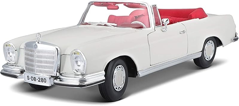 Maisto 31811 Model Car Mercedes 280SE Cabrio 1967 Scale 118 Assorted Colours