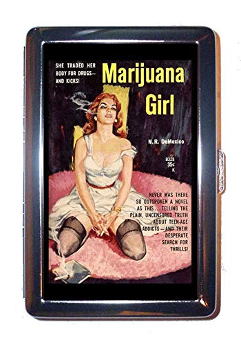 Marijuana Girl Classic Lowbrow Pulp Art Stainless Steel Id Or Cigarettes Case (King Size) #TOP8