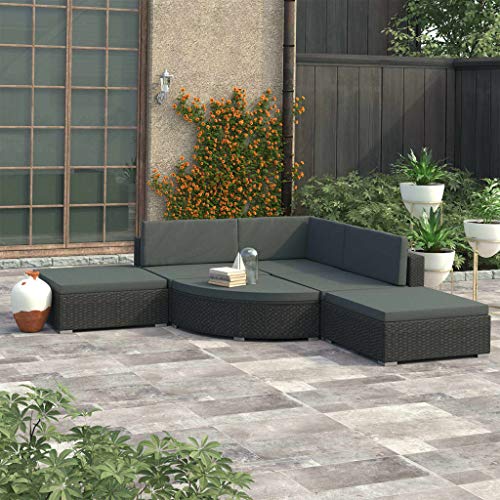 UnfadeMemory Muebles de Jardin Exterior con Cojines,1 Sofá de Esquina+2 Sofás de...