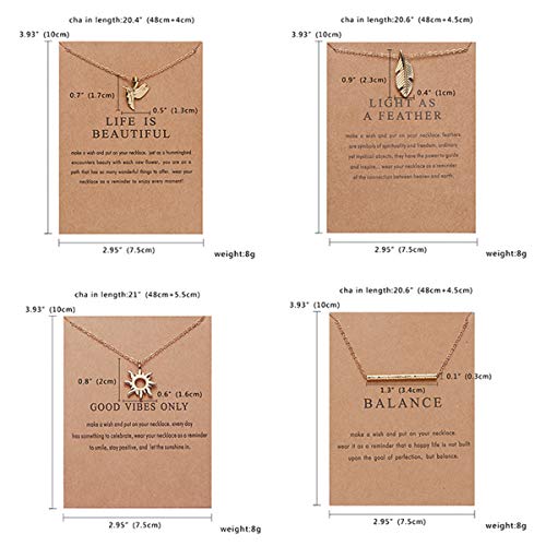 Sisadodo Friendship BFF Necklace Good Vibes Only Gold Pendant Necklace with Gift Card Birthday Christmas Gifts for Mom/Daughter/Sister/Aunt/Niece2
