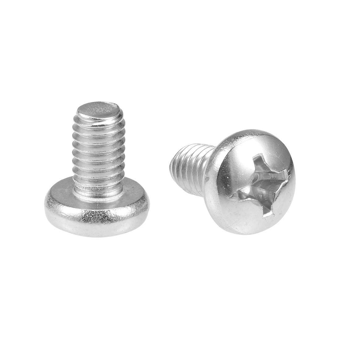 TOP-VIGOR 10Pcs Cross Pan Head Machine Screws, M6x10mm Phillips Round Head Screws Bolts for Machinery Furniture, Car
