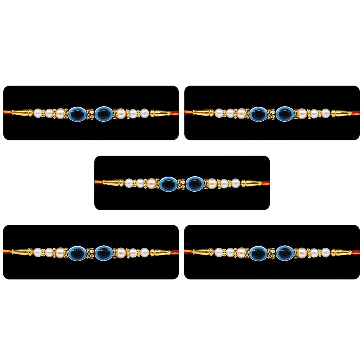 Natali Traders Evil Eye Rakhi Set of 5 - Rakhi for Brother with Roli Chawal Chopra - Good Luck Rakhi - Designer Rakhi - Stone Rakhi (Set of 5) (B0C71232J7) Amazon Price History, Amazon Price Tracker