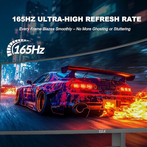 Image of ZZA 49-Inch Ultra-Wide DQHD Curved Gaming Monitor | 5120x1440, 1500R, 165Hz, AMD FreeSync, 120% sRGB, Height Adjustable, HDMI 2.1 /DP 1.4 Wall Mountable- Black
