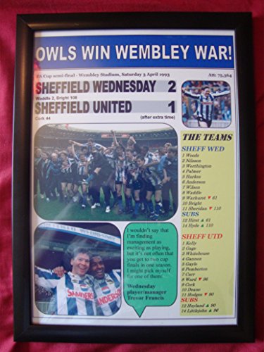 Sheffield miércoles 2 Sheffield United 1 - 1993 FA Cup semi - impresión enmarcada