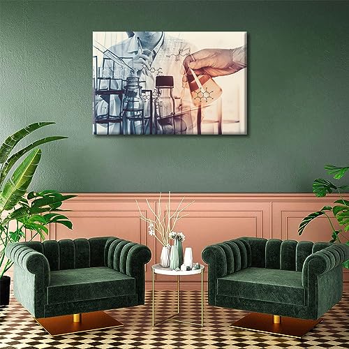 Image of Laboratory Wall Art Bedroom 1 Panels Chemical Equations and Periodic Table Background Posters & Prints Paintings for Wall Decorations Giclee Print Gallery Packaging Artwork Ready to Hang (16 inch Wx24 H)