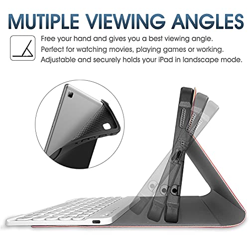 Real-Eagle Galaxy Tab A7 Lite 8.7 2021 Backlit Keyboard Case (Sm-T220/T225), 7 Color Backlights Detachable Wireless Keyboard Protective Case Cover For Samsung Galaxy Tab A7 Lite 8.7 Inch, Pink #TOP4