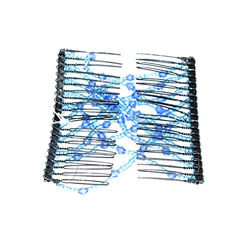 Image of Stretchy Hair Combs Clip Beaded Hair Clips For Women And Girls Multi Color Pack Of 1 (M1)