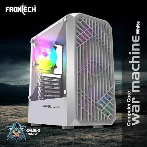 Image of FRONTECH WAR Machine FT-4350 Gaming Computer Cabinet with 4x120mm LED Fans & Acrylic Side Panel (FT-4350)