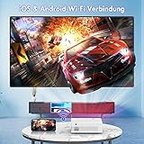QAK WiFi Beamer AK-83 Mit 120″ Screen, 7000 Lumens Full HD 1080P Unterstützt, Wireless Bildschirm Synchronisierung, Heimkino Projektor Kompatibel TV-Stick Smartphone & Tablet HDMI USB. - 4