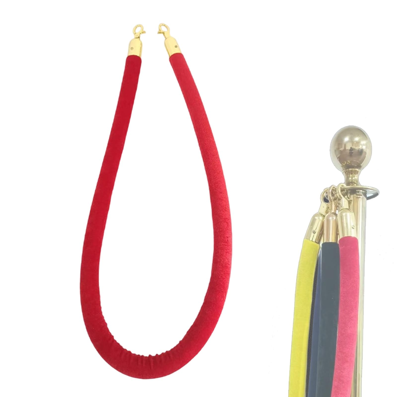 GLDYTVF Red Velvet Ropes 1 Pack 13 Feet Stanchion Hanging Cord for Crowd Control Wedding & Event Queue Barrier Premium Quality Safe & Durable (250cm/98in)