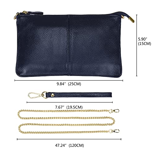 Image of Uromee Wristlet Wallet Clutch Purses for Women Genuine Leather Crossbody Bag Handbag with Detachable Shoulder Chain