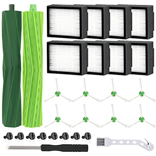 Rebirthcare i7 Pièces de rechange pour iRobot Roomba i7 i7+ i3 i3+ i4 i4+ i6 i6+ i8 i8+ j7 j7+/Plus E5 E6 E7 Accessoires Filtre de rechange pour iRobot Roomba E & I & J Série HEPA Filtres latéraux Cover