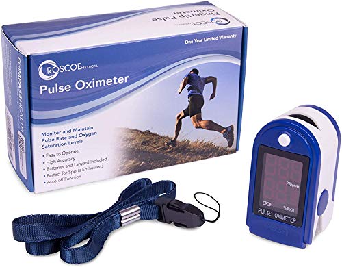 Roscoe Medical Finger Pulse Oximeter Oxygen Saturation Monitor - Pulse Ox Fingertip O2 Monitor For Pediatric And Adult - Sports And Aviation Use Only #TOP6