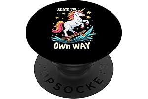 Unicorn Skateboard Skate You Own Way Funny Unicorn Gift Half Pipe Ramp PopSockets Adhesive PopGrip