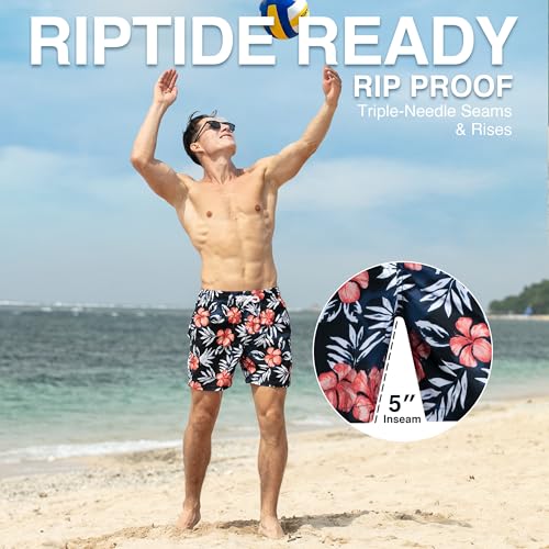 Image of Kanu Surf Men's Big Viper Extended Size Stripe Swim Trunk