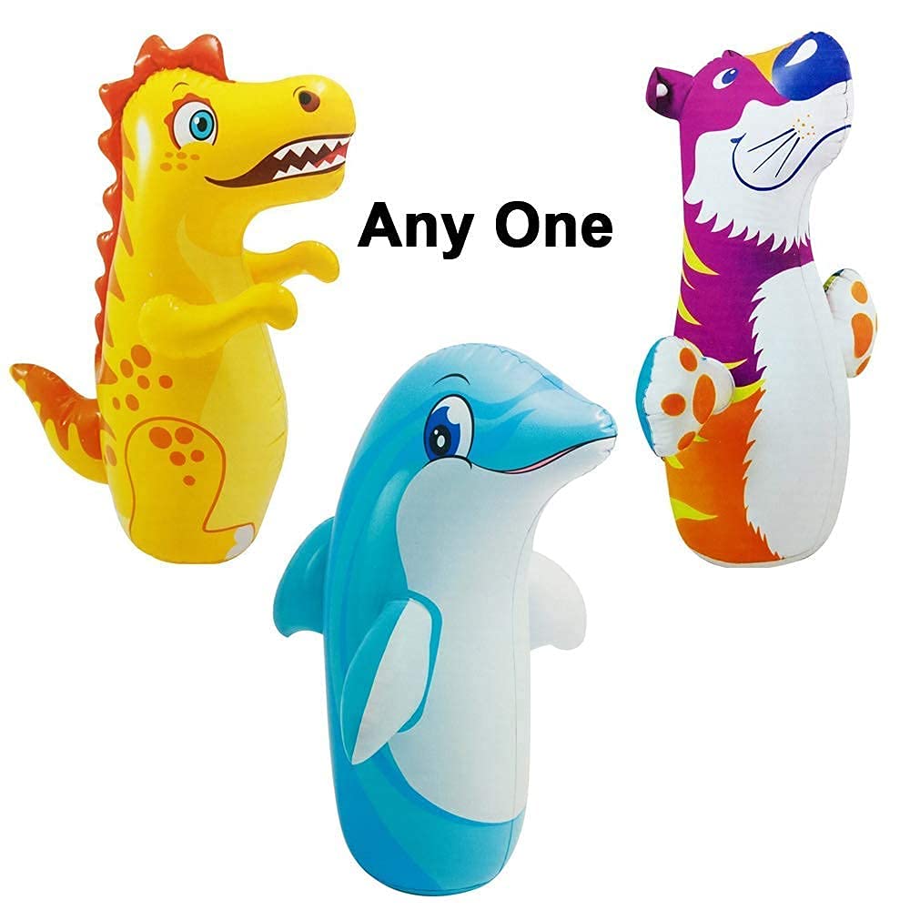 PULSBERY Kids Punching Bag - Hit Me Inflatable Bop Air Base & Waterbase Inflatable Toys for Toddler, Indoor Outdoor Use, PVC Punching Bag for Children, Birthday Gift for Kids
