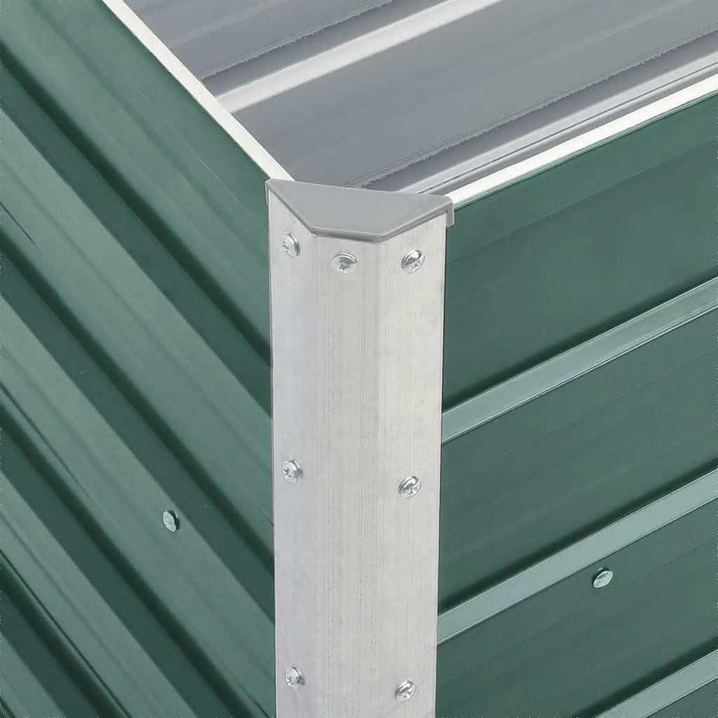 vidaXL Arriate de Jardín Macetero Caja para Plantar Plantas Macetas de Patio Exterior Acero Galvanizado Verde 240x40x45 cm
