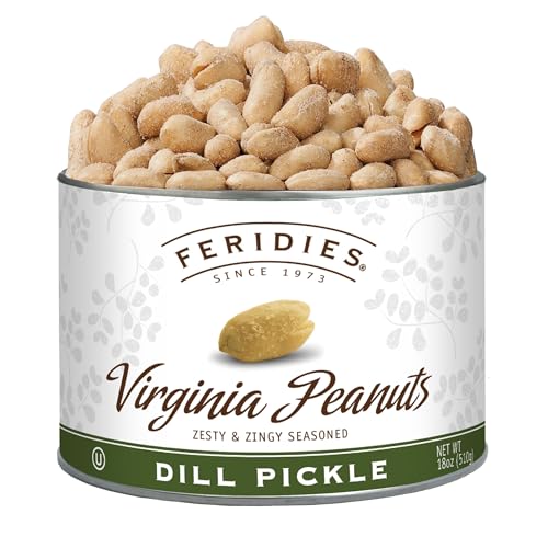 FERIDIES Extra Large Virginia Peanuts, Dill Pickle Flavored Spiced Gourmet
