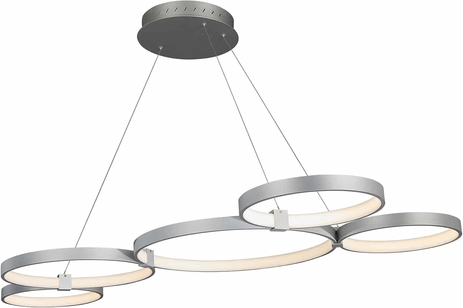 LEDMyplace 5-Light 92W LED Chandelier Light Fixtures, Modern Circular Dimmable, 3000K Warm White, CRI>80, 3677 Lumens, Aluminum, Hanging Pendant Lamp for Living Room, Bedroom, Dining Room, Kitchen