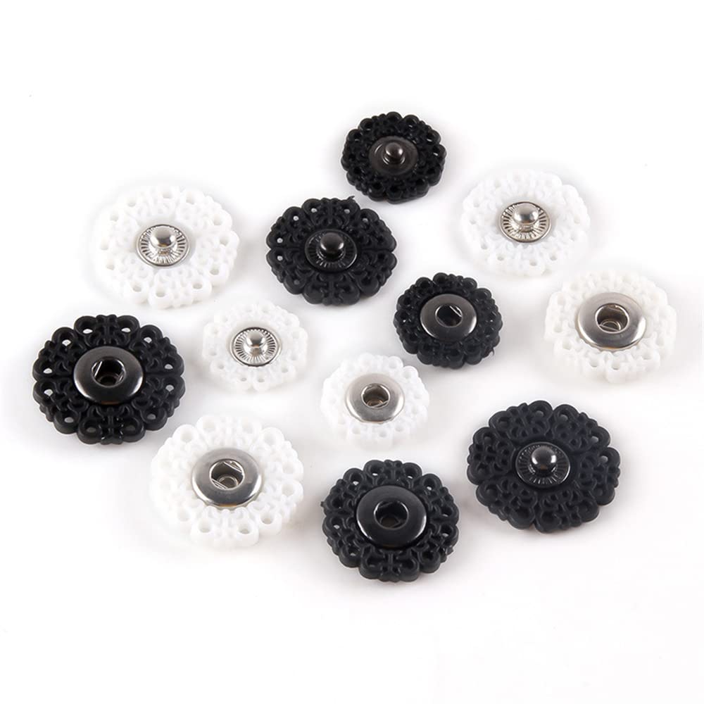 Guziki do ubrań, ozdoby, 50 zestawów 18 mm Przyszyte zatrzaski Zapięcia Puste zatrzaski Guziki do robienia na drutach Szycie Crafting Dziecięce kardigany Płaszcze Dżinsy Ubrania Dekoracyjne DIY Biały