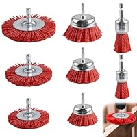 8 Stück Nylonbürste, Nylondraht mit 1/4 Zoll Sechskantschaft Schleifaufsatz für Bohrmaschine, 8 Größen Nylon-Bohrbürstenset zum Entfernen von Rost und Schleifdraht