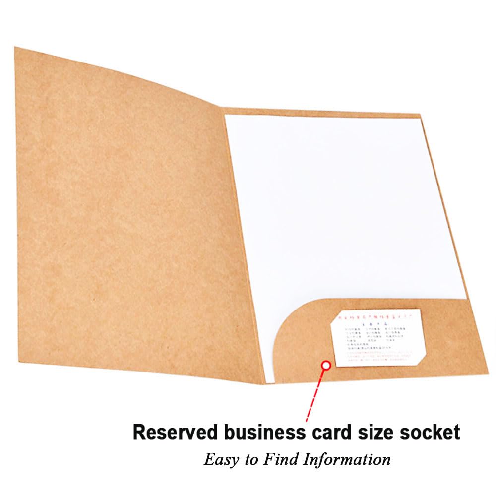 Oaygat 10Pcs A4 File Folder Kraft Paper Office Insert Presentation Holder Storage Organizer Paper Business Project Folder Single Insert Folder for Document Business Report - Image 2