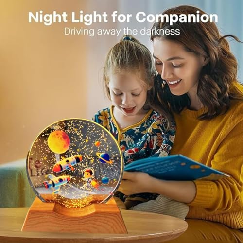 Image of 3D Acrylic LED Night Light - Warm White & Colorful Rocket Design with Durable Plastic Base, Decorative Table Lamp for Bedroom, Living Room, Kids Room, Study & Home Decor Gifting
