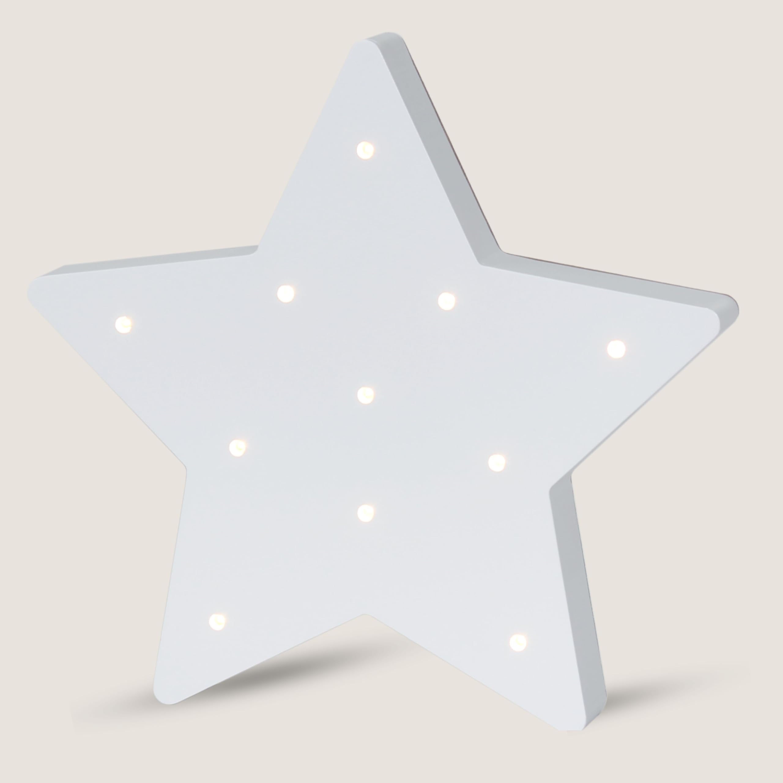 Purflo  Wooden Star Nursery Light - White