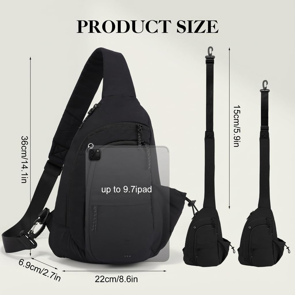 Sling Bag for Women, Anti-Theft RFID Nylon Crossbody Purse with Adjustable Strap for Travel & Shopping - Image 5