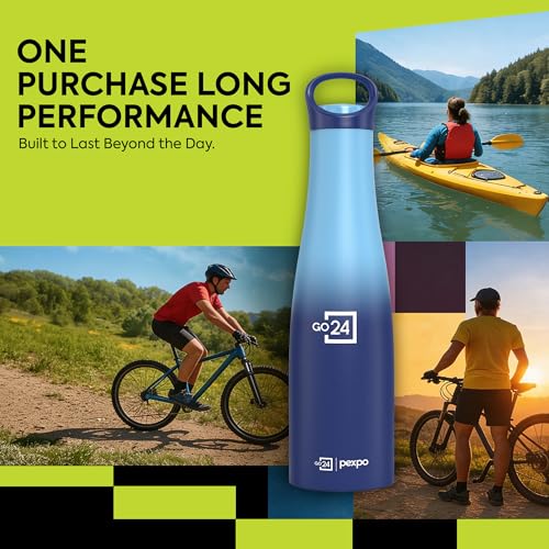 Image of Morocco 700 ISI Certified Stainless Steel Insulated Flask - 600ml | Double Wall Water Bottle for Girls | Hot & Cold | Leak-Proof | Ideal for School, Travel, Gym, Office - Blue Ombre