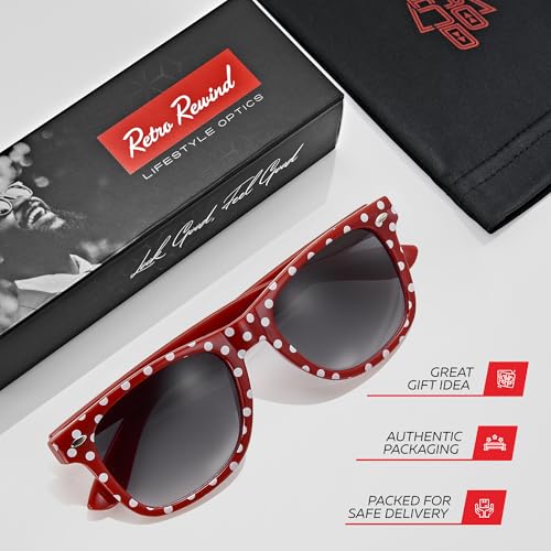 Retro Rewind Polka Dot Vintage Fashion Sunglasses for Women UV4004