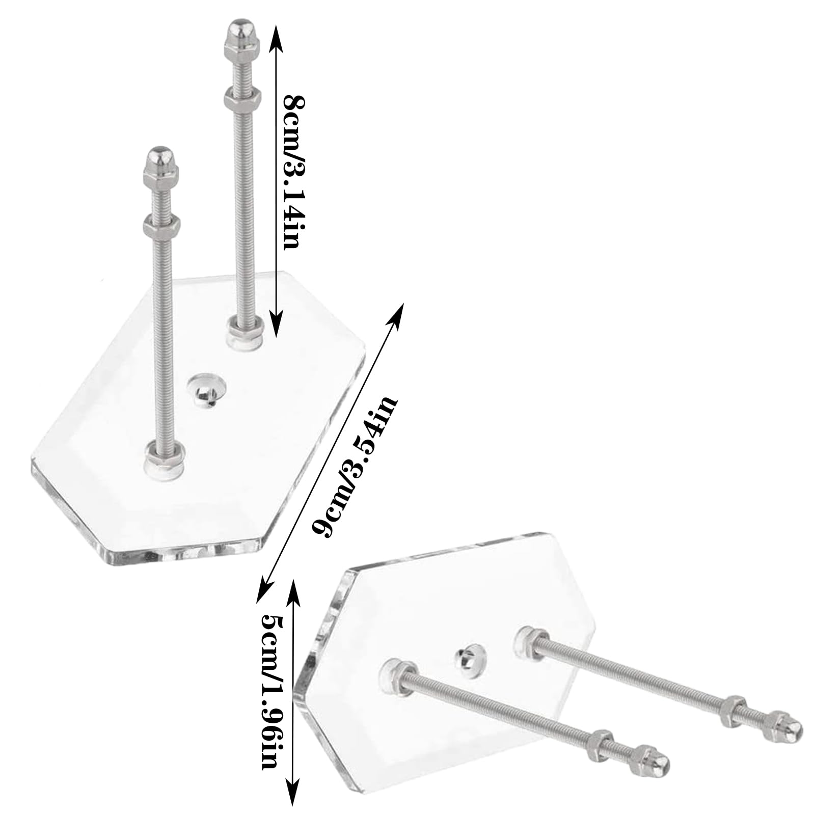 2 Piezas Soporte para Monopatín Transparente, Soporte de Acrílico para Patineta, Soporte de Pared para Monopatín, para Exhibición y Almacenamiento de Tablas de Skate(Transparente)