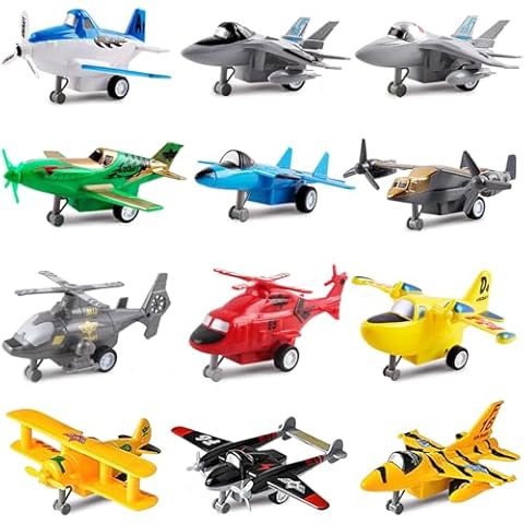 deAO Set of 12 Pull Back Aircraft Variety Cover