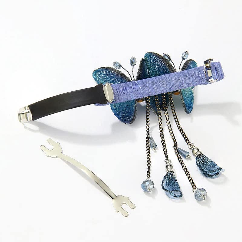 Miniatura 6 de Horquilla de pelo con borla de diamantes de imitación de mariposa temperamental, horquilla exquisita de fantasía, accesorios brillantes, chino,