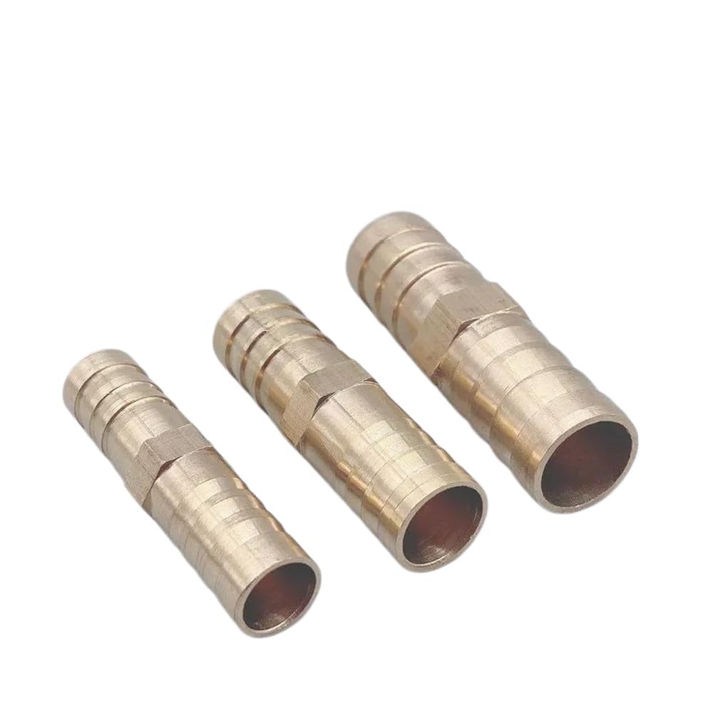 Vvw&Liu 1Pcs Brass Straight Hose Pipe Fitting Equal Barb 4Mm 6Mm 8Mm 10Mm 12Mm 14Mm 19Mm Copper Barbed Coupler Connector Adapter,
