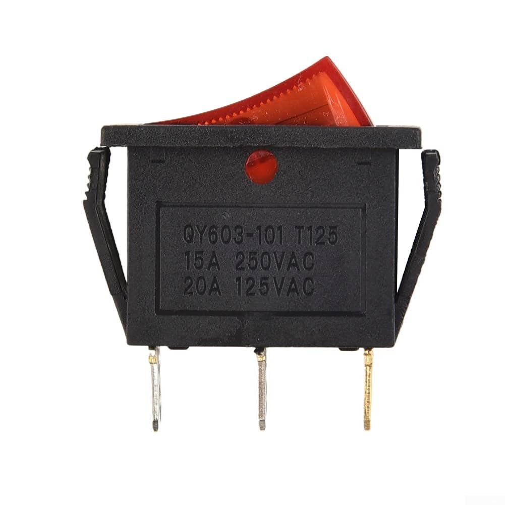 Interruttore a bilanciere 15A 250V 20A 125V ROSSO ON-OFF-ON 3 pin, tipo sottile a scatto con terminali a pressione per elettrodomestici